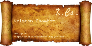 Kriston Csombor névjegykártya